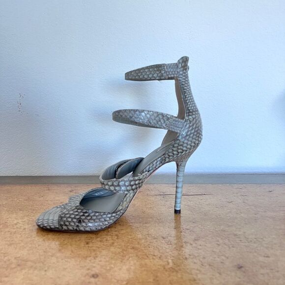 Leon Max Safe Genuine Snakeskin Upper and Leather Lining and Sole Pumps size 7M - Picture 3 of 7